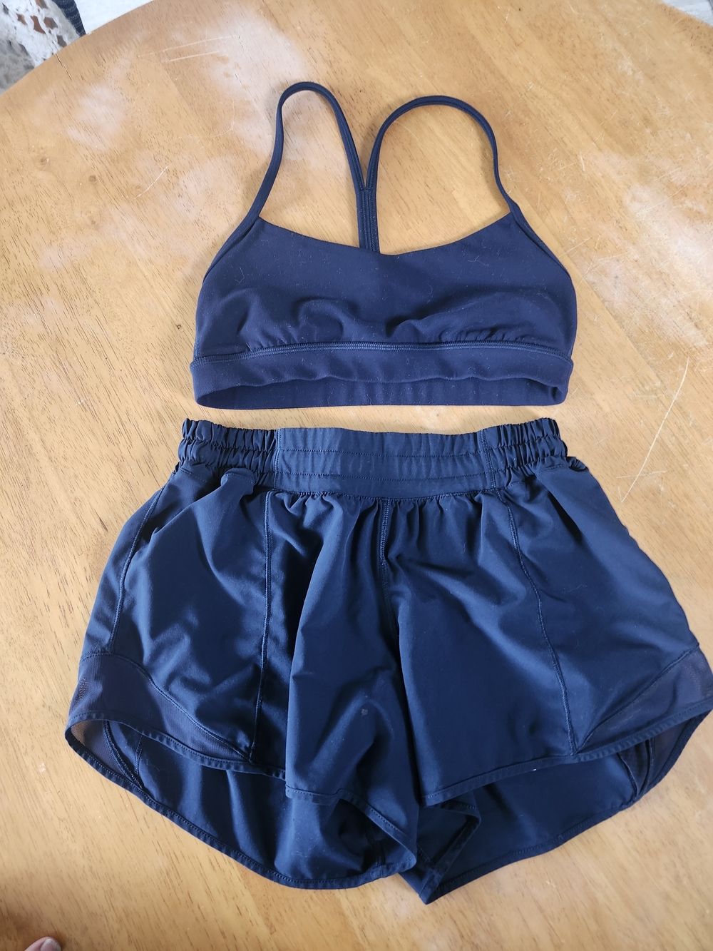 lululemon 2-Piece Athletic Set | Navy | Sports Bra + Running Shorts | Size 6